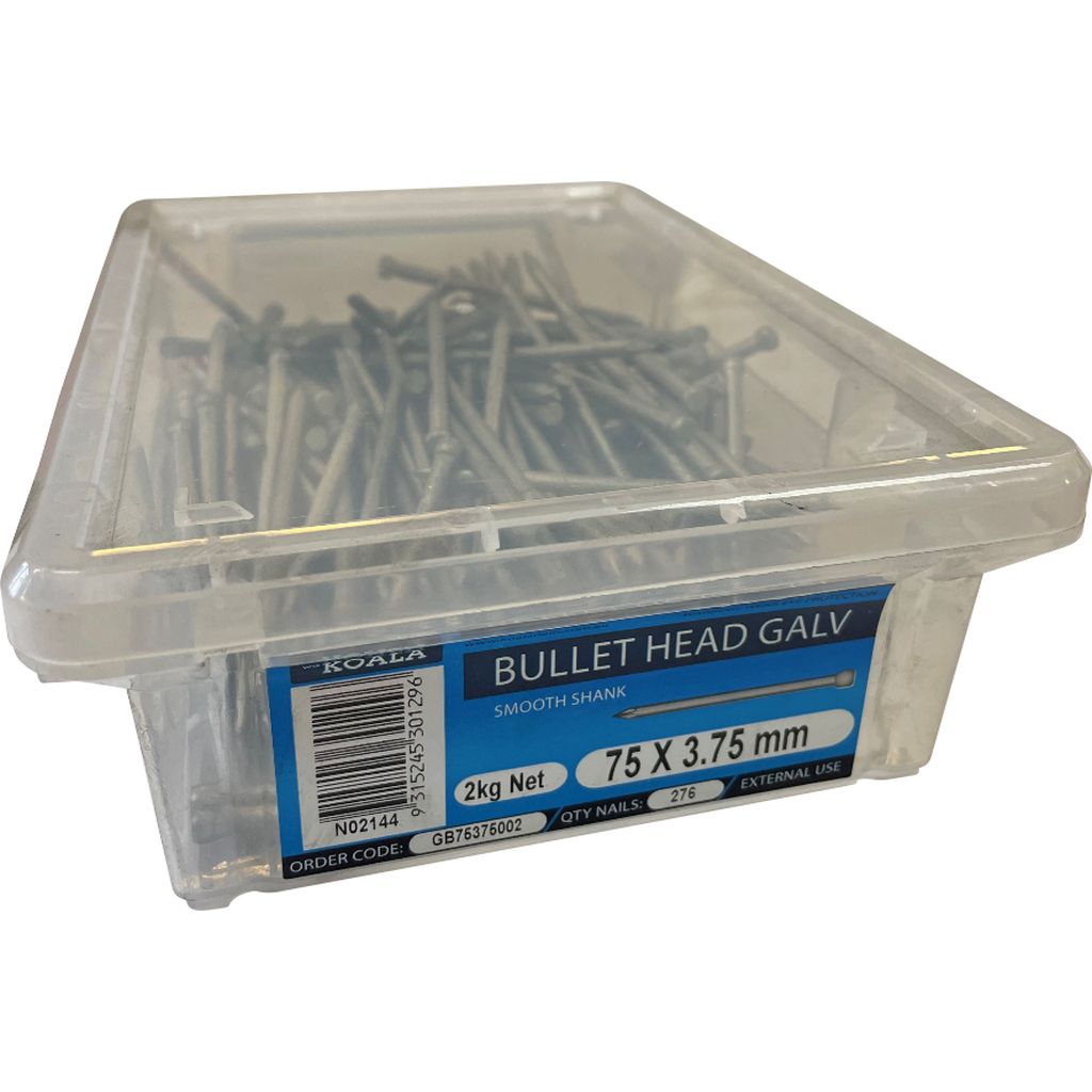 Koala Nail Bullet Head GALVANISED - Plain Shank