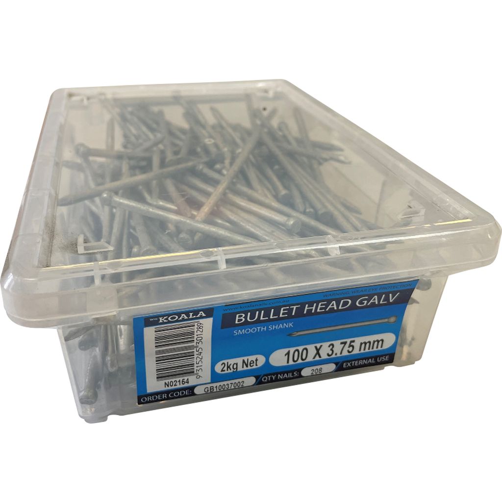 Koala Nail Bullet Head GALVANISED - Plain Shank